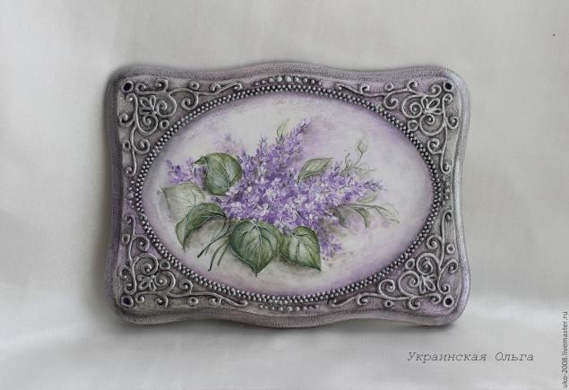 Процесс имитации филиграни и роспись акриловыми красками шкатулки: часть 3