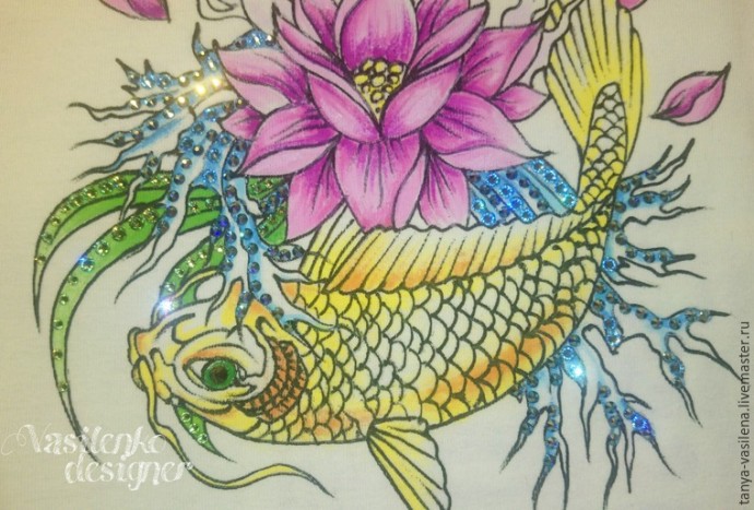 Декорируем футболку "Легкий бриз" стразами Swarovski: часть 3