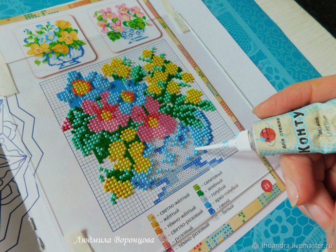 Имитируем вышивку в технике точечная роспись: часть 2 Имитируем вышивку в технике точечная роспись: часть 2