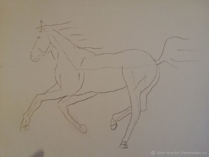Рисуем акварелью лошадь
