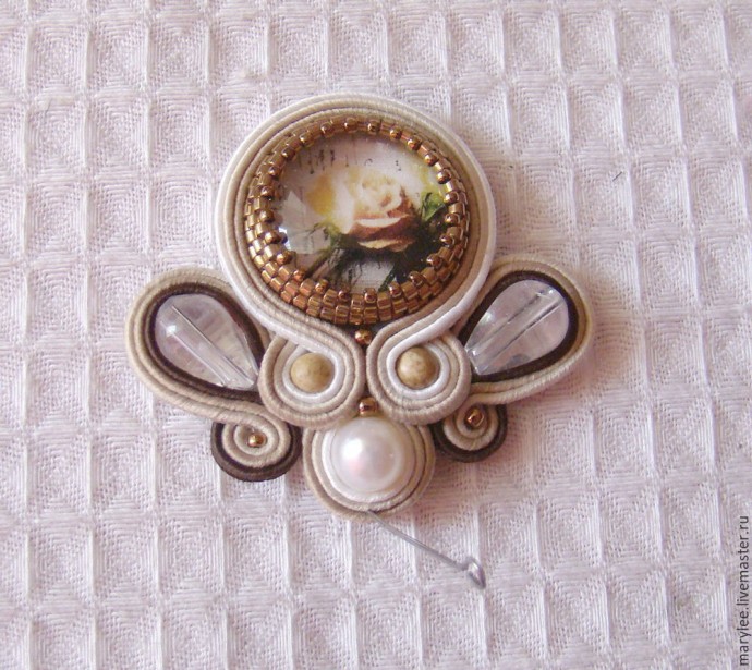 ​Создаем нежный кулон "English rose": часть 2