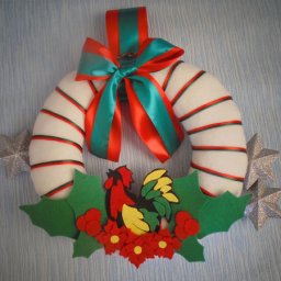 Текстильный новогодний венок