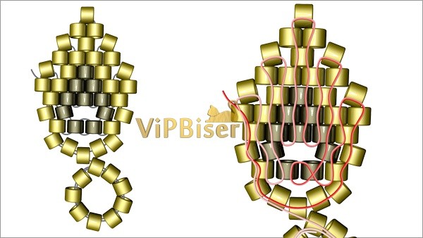 ​Маленький листик из бисера
