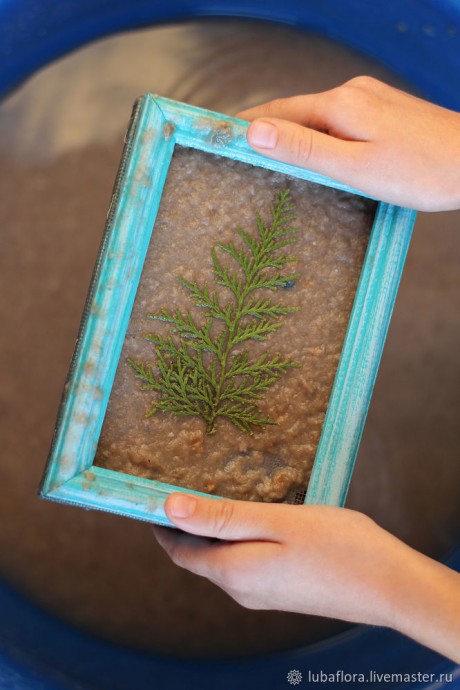 Создаем открытку из макулатуры с ботаникой: часть 2