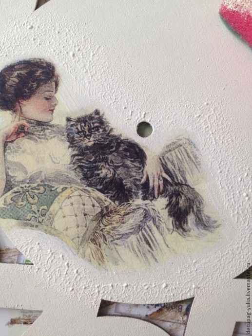 ​Создаём настенные часы в стиле шебби шик: часть 2