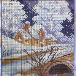 Вышиваем зимние пейзажи: часть 3