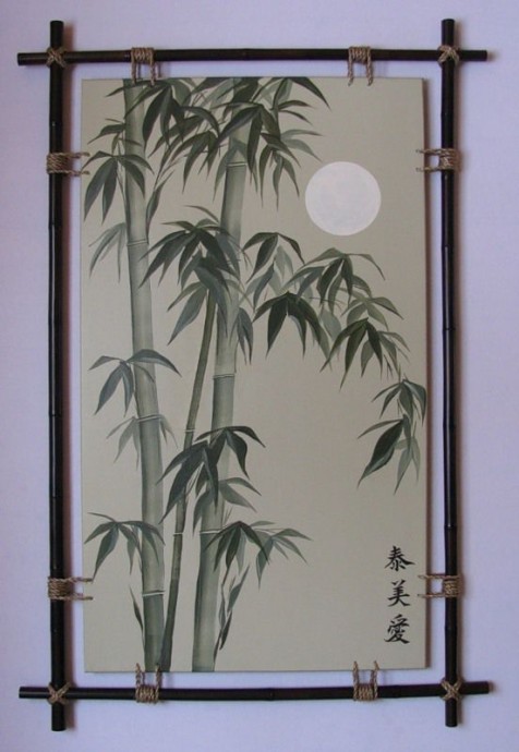 Панно в этническом стиле "Луна и бамбук": часть 2