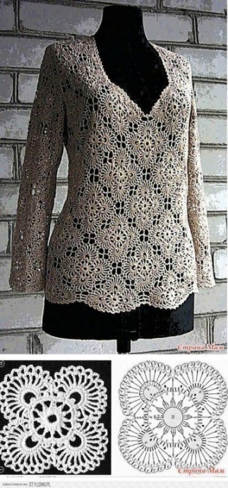 Вязаные кофточки: ажур, схемы и немножко волшебства