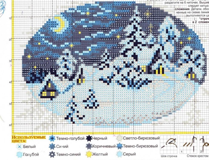 ​Вышиваем зимние пейзажи: часть 1