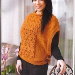 ​Быстрый жилет- шаль без швов и на пуговицах