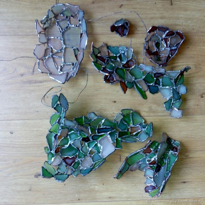 Делаем витражную статуэтку котика из морского стекла