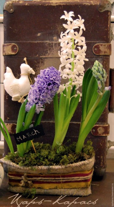 ​Кашпо в стиле рустик из старой коробки: часть 2