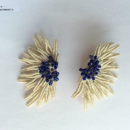 Плетеные серьги "Васильки"