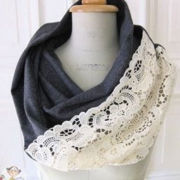 Шарф-снуд с кружевом