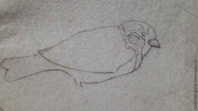 Вышиваем брошь "Воробей" с текстильным крылом: часть 1