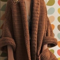 ​Объёмный кардиган крючком