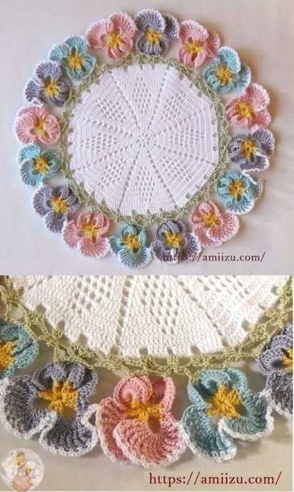 Салфетка "Виола" крючком