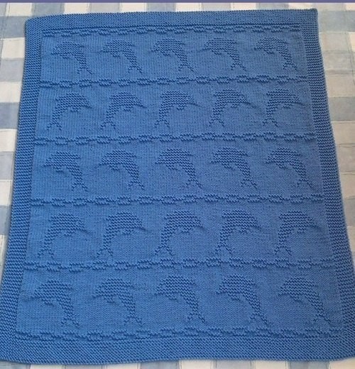 ​Уютный плед "Дельфин": связать легко