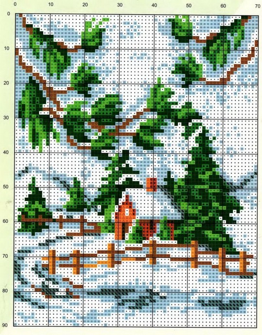 Вышиваем зимние пейзажи: часть 5