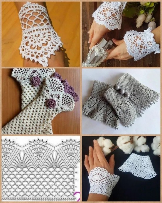 Браслеты и митенки крючком