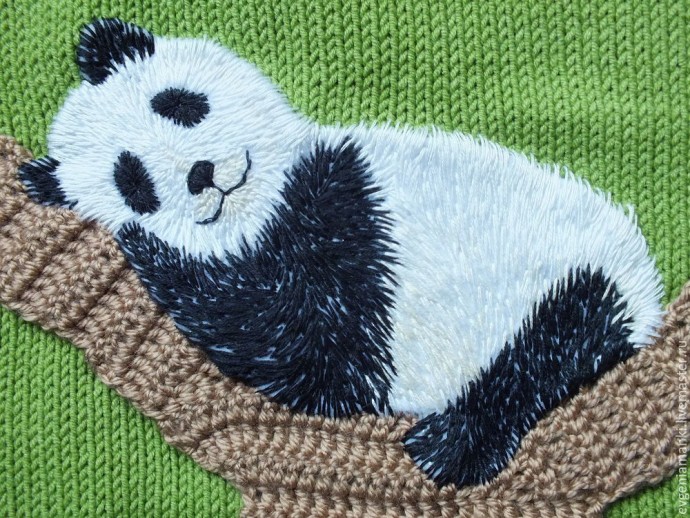 Преображаем вязаный джемпер очаровательной пандочкой: часть 2 Преображаем вязаный джемпер очаровательной пандочкой: часть 2