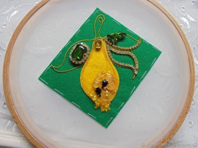 Создаем брошь "Спелая груша": часть 1