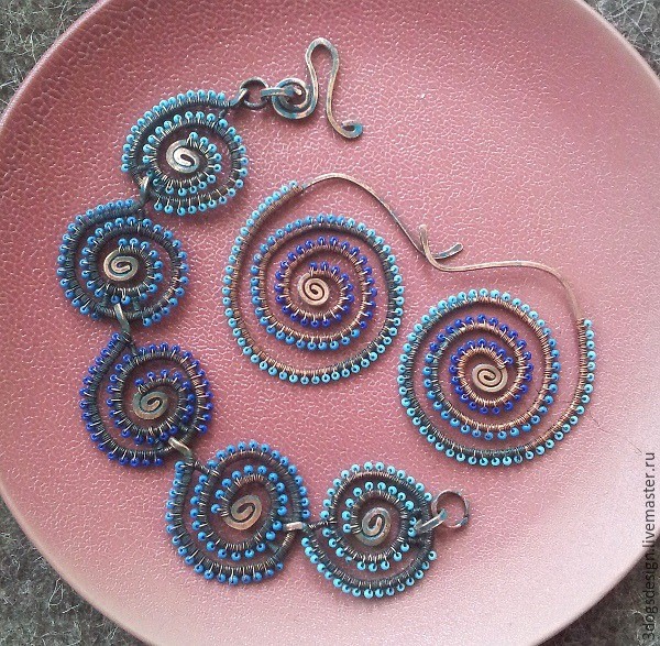 ​Wire wrap начинающим: простые, но эффектные серьги в стиле этно, часть 3