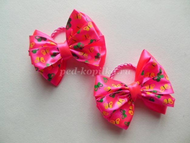 Бантики из атласной ленты: часть 3