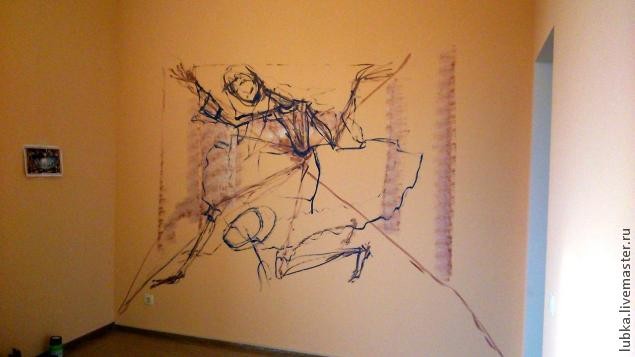 3D роспись на стене в комнате: часть 1