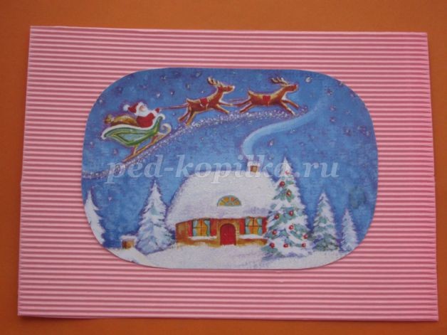 ​Новогодняя открытка в технике квиллинга: часть 1