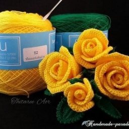 Очаровательные розочки крючком