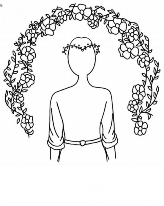 ​Вышивка с развивающимися волосами