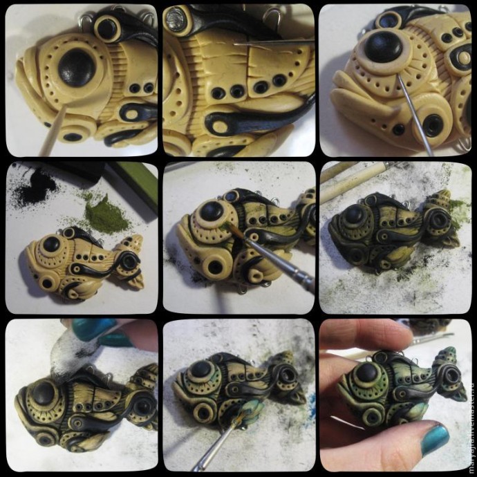 Бионическая рыба: необычное украшение из полимерной глины