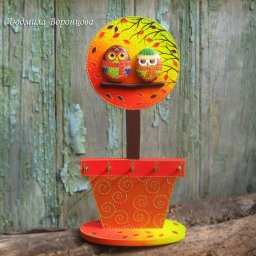 Держатель для украшений "Осенний топиарий": мастер-класс, часть 3