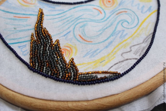 Создаем колье из бисера "Звездная Ночь": часть 2