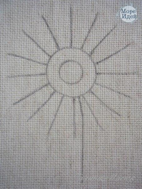 Вышивка лентами: гepбера Вышивка лентами: гepбера