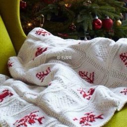 Новогодний плед спицами