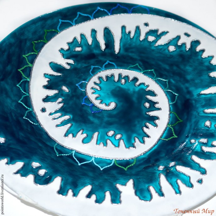 ​Создаем тарелку "Новая волна" в смешанной технике: часть 2