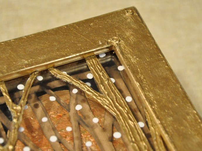 Декор шкатулки с двойной крышкой "Золотой волшебный лес": часть 3