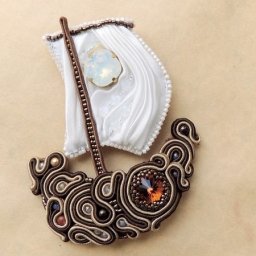 Элегантная брошь "Парусник": часть 3