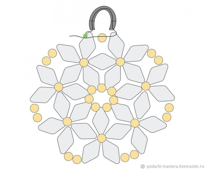 Комплект украшений из бисера twin с двумя отверстиями