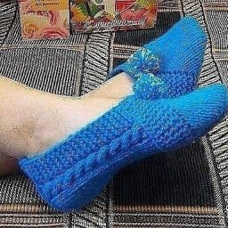 Вяжем тапочки без швов