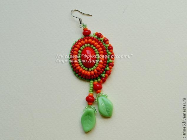 Мастер класс по вышитым серьгам "Фруктовое ассорти": часть 3