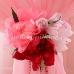 ​Пионы из атласных лент: часть 1