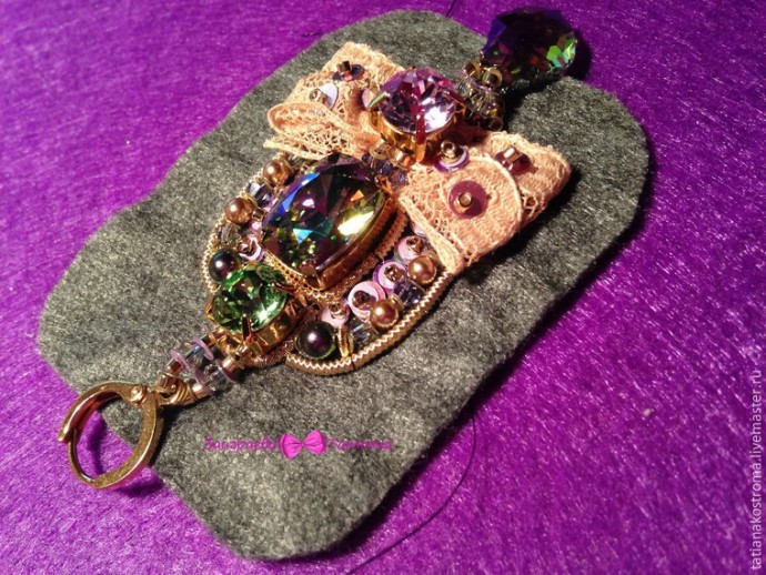 Создаём романтичные серёжки: часть 4