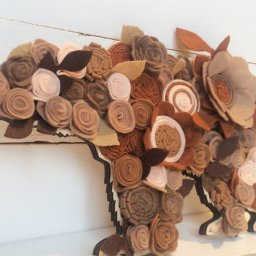 ​Делаем панно "Медведь" из фетра: часть 4