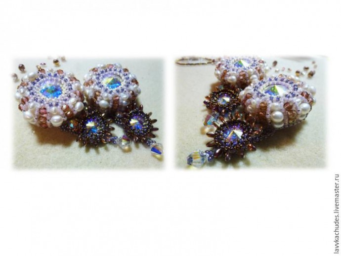 Делаем серьги "Королевский шик": часть 2