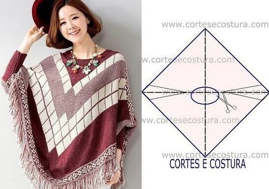 Вязаные накидки-пончо