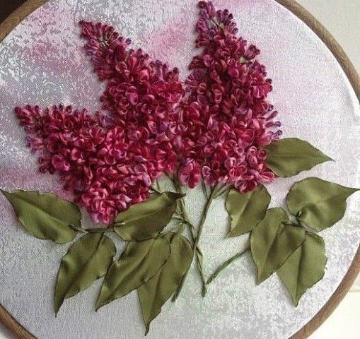 Вышивка лентами: сирень Вышивка лентами: сирень