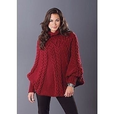 ​Вяжем пуловер-пончо